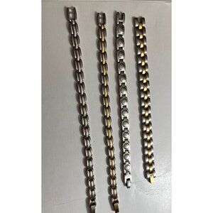 Stainless Steel Magnetic Bracelets Men’s Women’s Balance Energy Power Set of 4